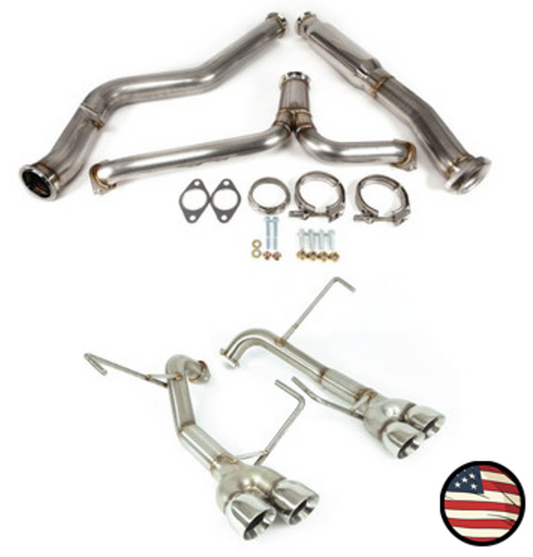 Nameless Catback Exhaust - 2011-2014 STi and WRX Sedan - Muffler Delete - 3" Double Wall Tips