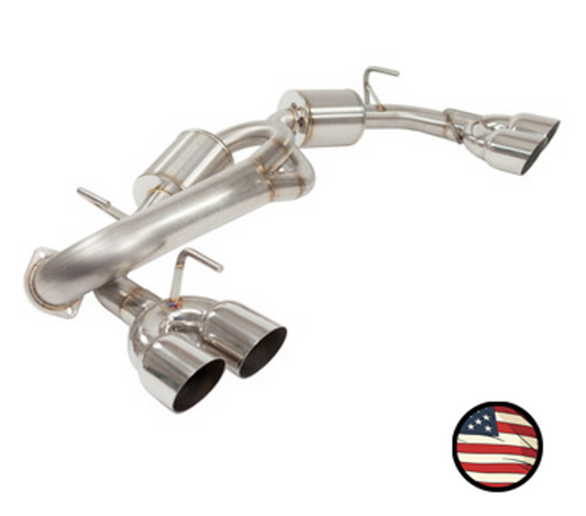 Nameless Axleback Exhaust, 2011-2014 WRX / 2008-2014 STi Hatchback - 5" Muffler - 3.5" Single Wall Tips