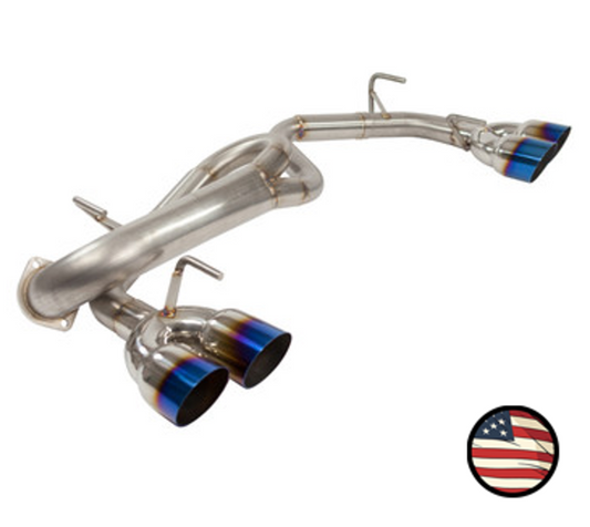 Nameless Axleback Exhaust, 2011-2014 WRX / 2008-2014 STi Hatchback - Muffler Delete - 3.5" Single Wall Neochrome Tips