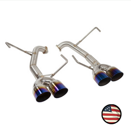 Nameless Axleback Exhaust - 2011-2014 WRX/STi Sedan - Muffler Delete - 3.5" Neochrome Single Wall Tips