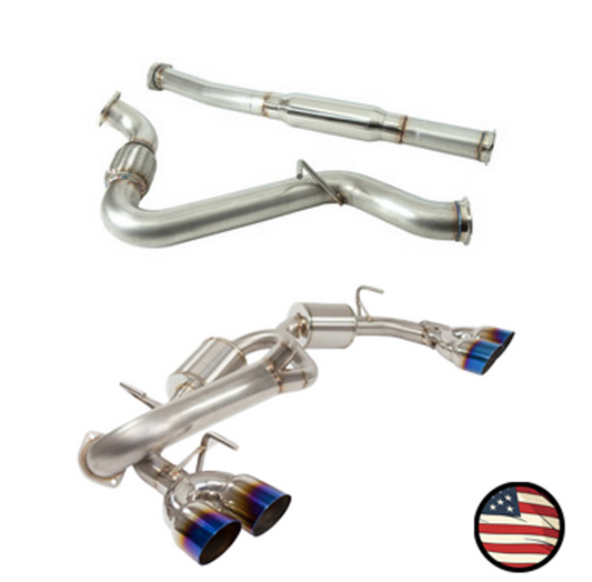 Nameless Catback Exhaust- 2008-2014 STi/2011-2014 WRX Hatchback - 5" Muffler - 3.5" Neochrome Single Wall Tips