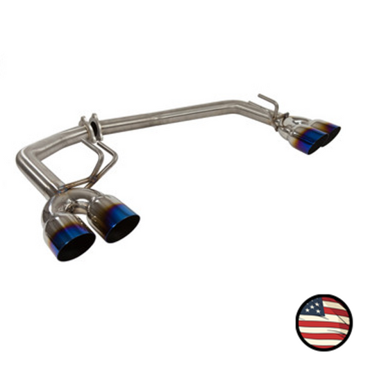 Nameless Axleback Exhaust - 2015-2018 STI / 2015-2021 WRX SPT / STi Performance - Muffler Delete - 3.5" Single Wall Neochrome Tips