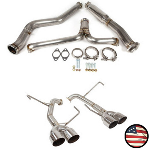 Nameless Catback Exhaust - 2019-2021 Subaru STi - Muffler Delete - 3.5" Single Wall Tips