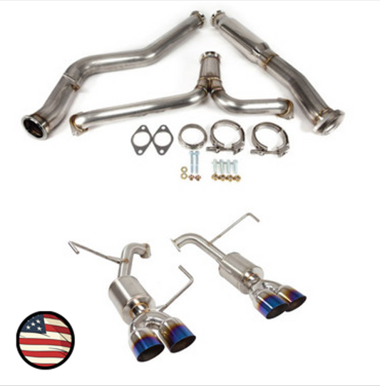 Nameless Catback Exhaust - 2019-2021 Subaru STi - 5" Muffler - 3.5" Single Wall Neochrome Tips