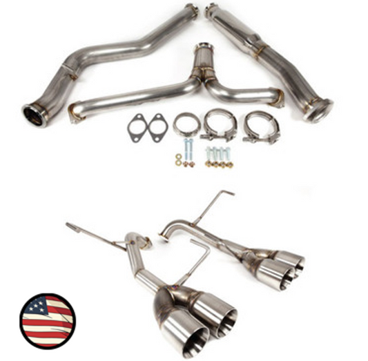Nameless Catback Exhaust - 2019-2021 Subaru STi - Muffler Delete - 3.5" Double Wall Tips
