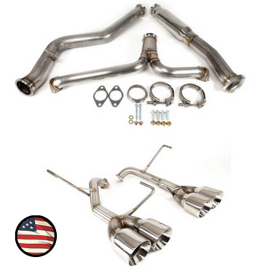 Nameless Catback Exhaust - 2019-2021 Subaru STi - Muffler Delete - 4" Double Wall Tips