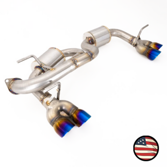 Nameless Axleback Exhaust - 2018-23 Crosstrek - 5" Muffler - Quad Exit - 3" Double Wall Neochrome Tips
