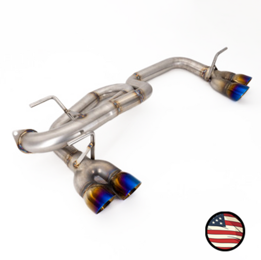 Nameless Axleback Exhaust - 2018-23 Crosstrek - Muffler Delete - Quad Exit - 3" Double Wall Neochrome Tips