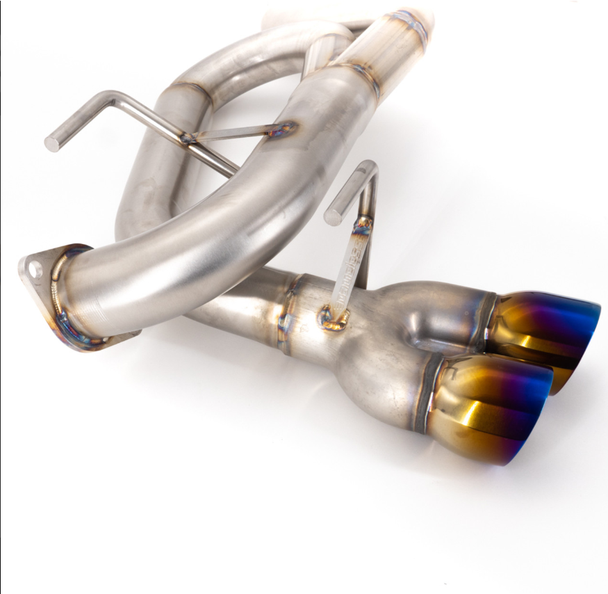 Nameless Axleback Exhaust - 2018-23 Crosstrek - Muffler Delete - Quad Exit - 3" Double Wall Neochrome Tips