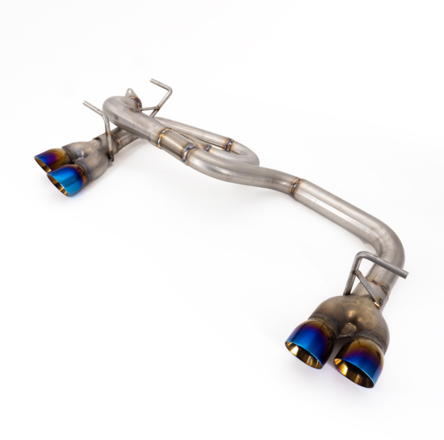 Nameless Axleback Exhaust - 2018-23 Crosstrek - Muffler Delete - Quad Exit - 3" Double Wall Neochrome Tips