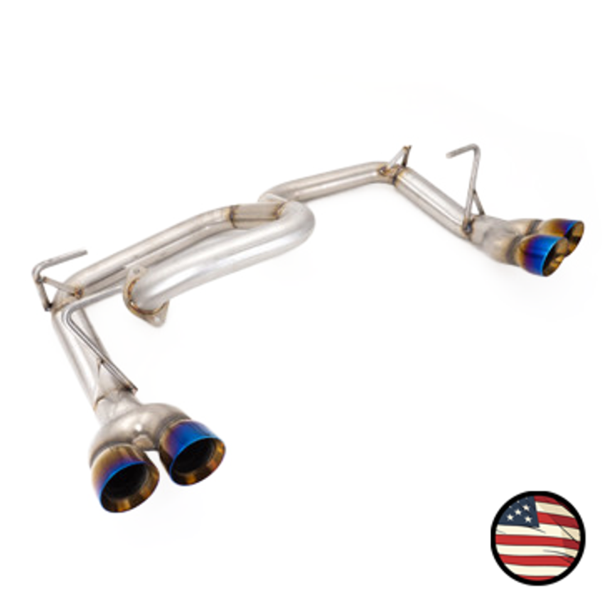 Nameless Axleback Exhaust - 2013-2017 Crosstrek - Muffler Delete - Quad Exit - 3" Double Wall Neochrome Tips