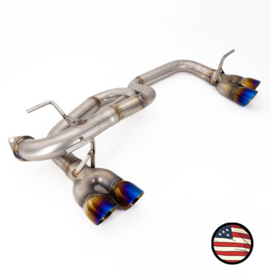 Nameless Axleback Exhaust - 2017-23 Impreza Wagon - Muffler Delete - Quad Exit - 3" Double Wall Neochrome Tips