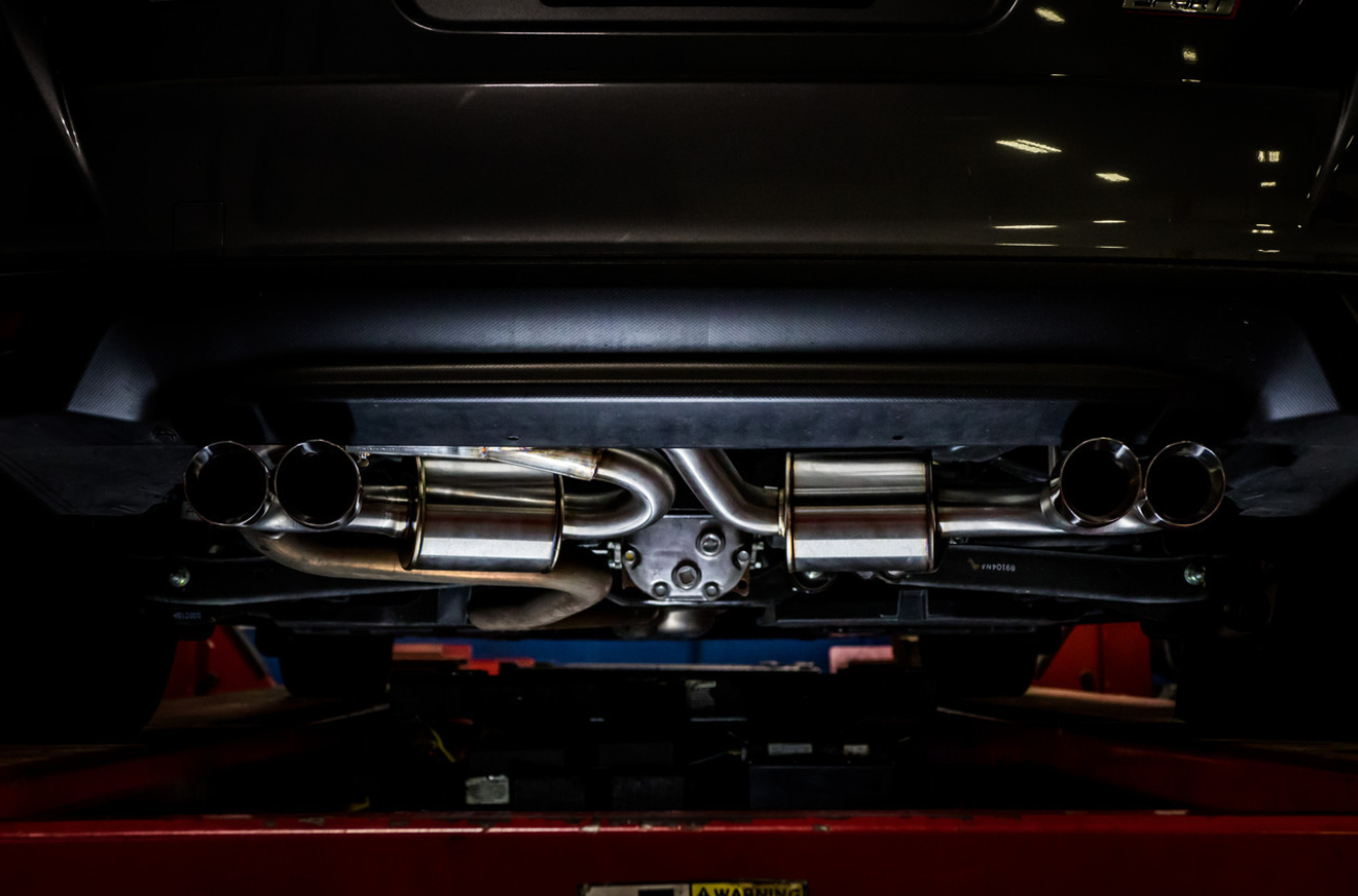 Nameless Axleback Exhaust - 2017-23 Impreza Wagon - 5" Muffler - Quad Exit - 3" Double Wall Tips