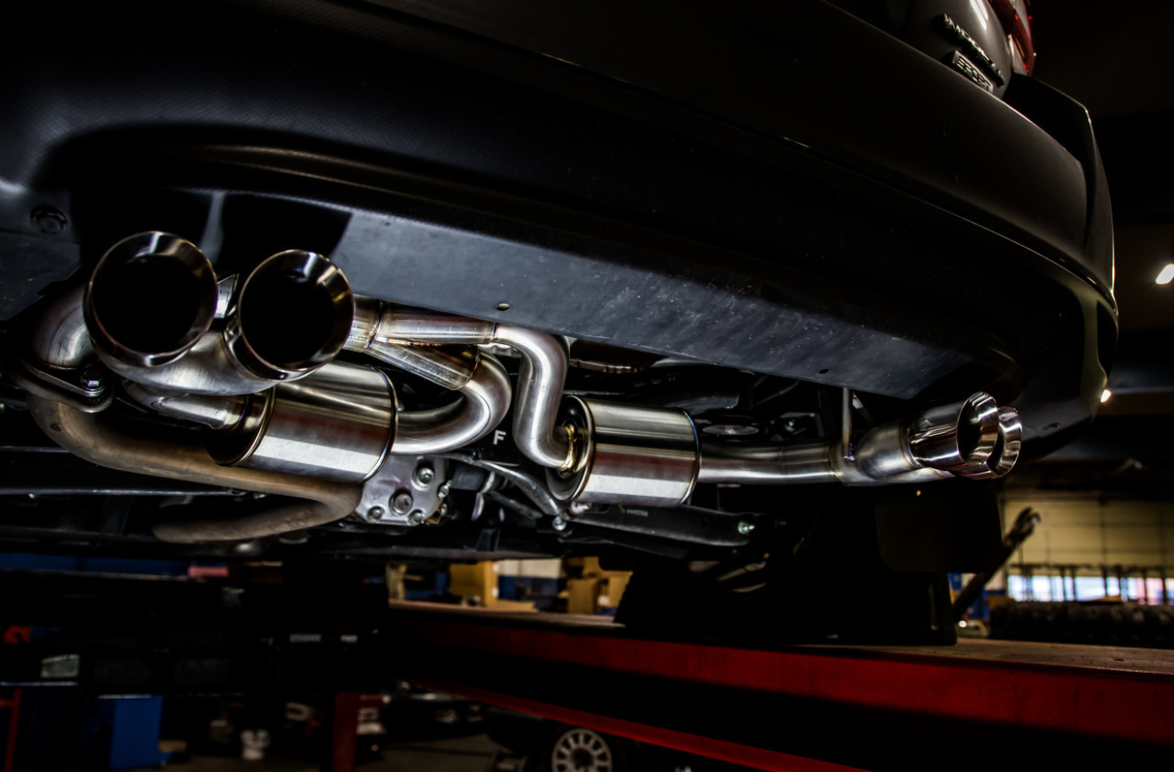 Nameless Axleback Exhaust - 2017-23 Impreza Wagon - 5" Muffler - Quad Exit - 3" Double Wall Tips