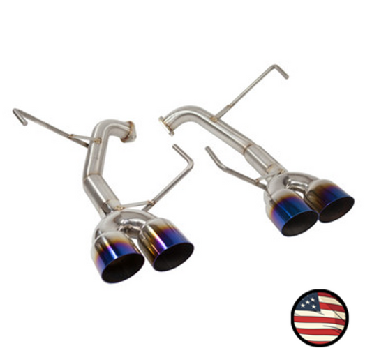 Nameless Axleback Exhaust - 2022+ Subaru WRX - Muffler Delete - 3.5" Single Wall Neochrome Tips
