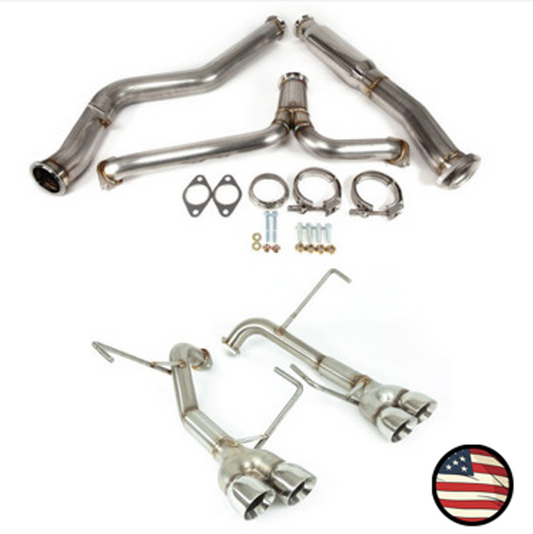 Nameless Catback Exhaust - 2022+ Subaru WRX - Muffler Delete - 3" Double Wall Tips