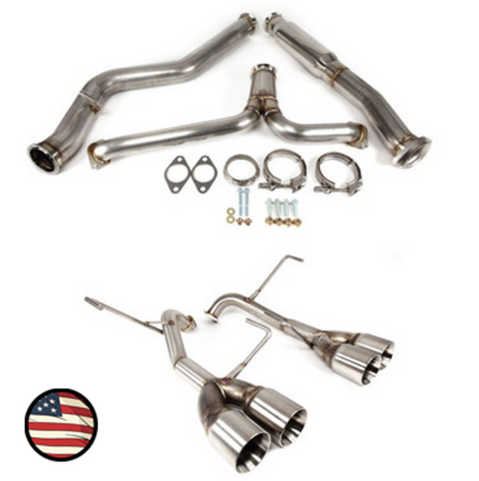 Nameless Catback Exhaust - 2022+ Subaru WRX - Muffler Delete - 3.5" Double Wall Tips