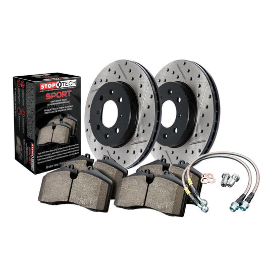 StopTech Sport Axle Pack Drilled/Slotted Front Brake Kit Subaru WRX 2006-2007 | 978.47003F