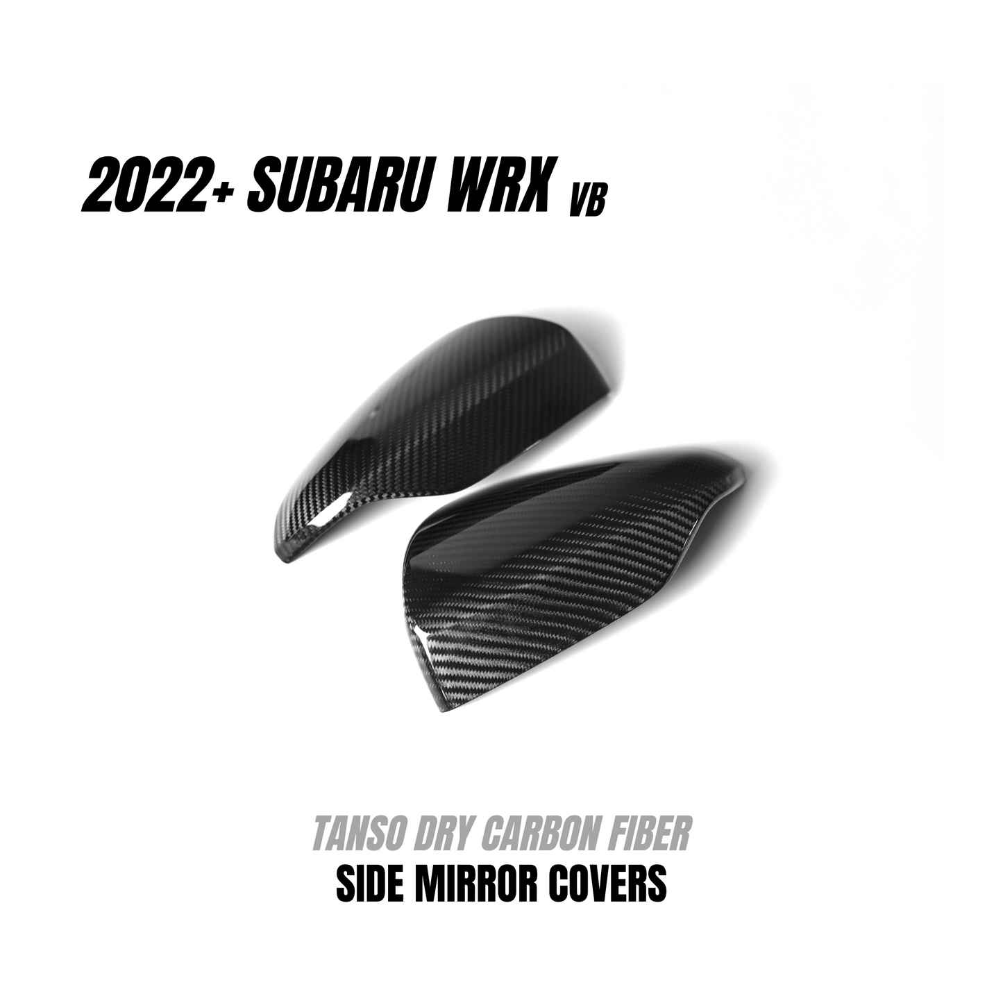 JDMuscle 2022-23 WRX Tanso Dry Carbon Fiber Side Mirror Covers w/ Gloss Finish | JDM-WRX22-MC