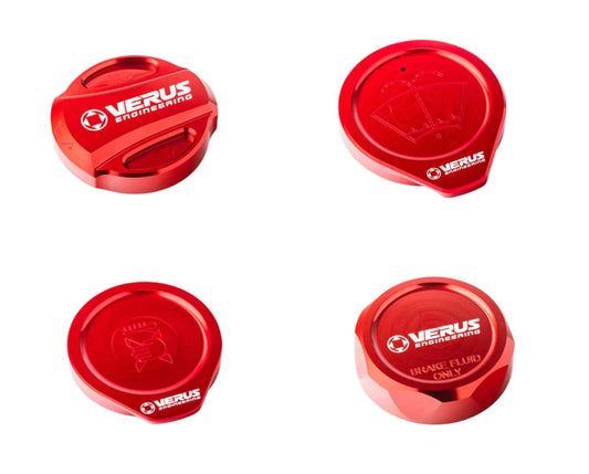 Verus Engineering Engine Bay Cap Kit Red (RLA) 08-14 WRX / STI | A0585A-RED-RLA