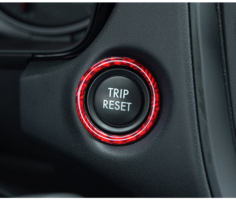 JDMuscle 22-25 WRX P&S Series Carbon Fiber Trip Reset Button Frame Cover 1 PC | Black Carbon Fiber/ Red Carbon Fiber