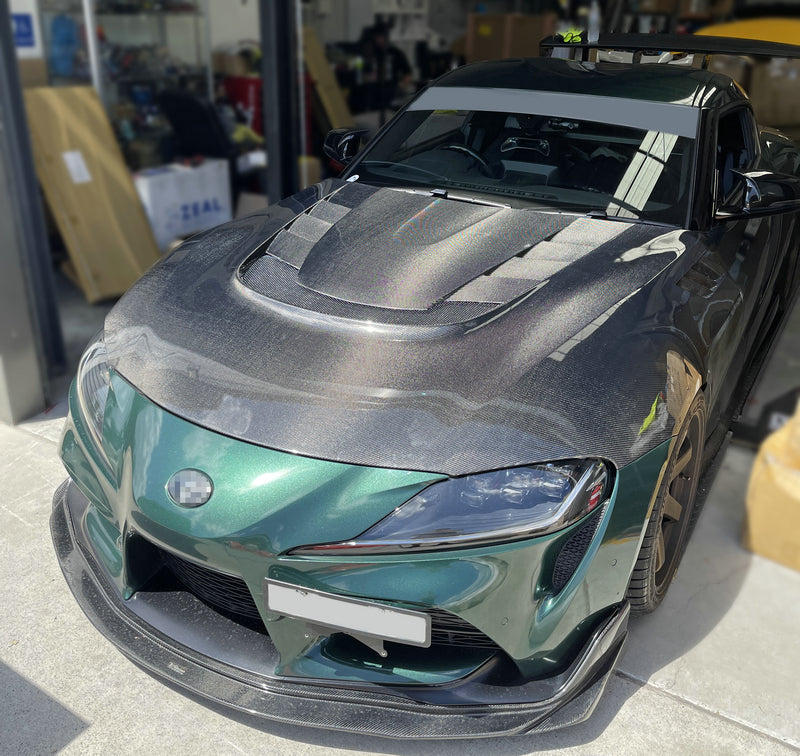 JDMuscle Tanso Carbon Fiber Hood VS Style  - 2020+ Toyota Supra GR A90/A91