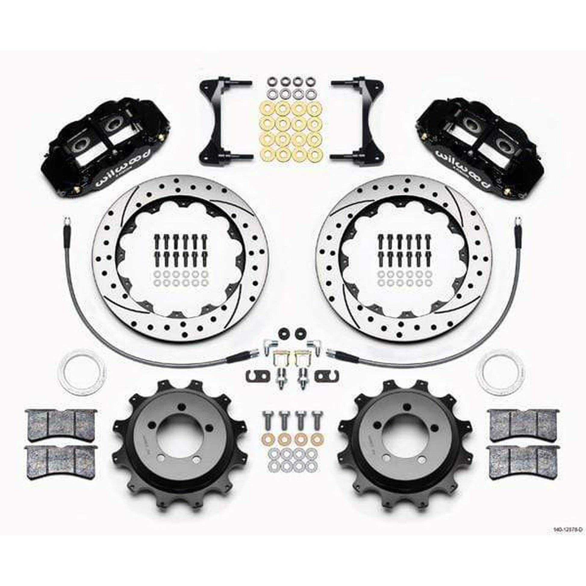 Wilwood FNSL4R Black Rear Slotted & Drilled Big Brake Kit 2002-2005 Subaru WRX