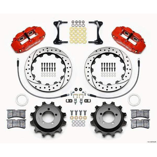 Wilwood FNSL4R Red Rear Slotted & Drilled Big Brake Kit 2002-2005 Subaru WRX