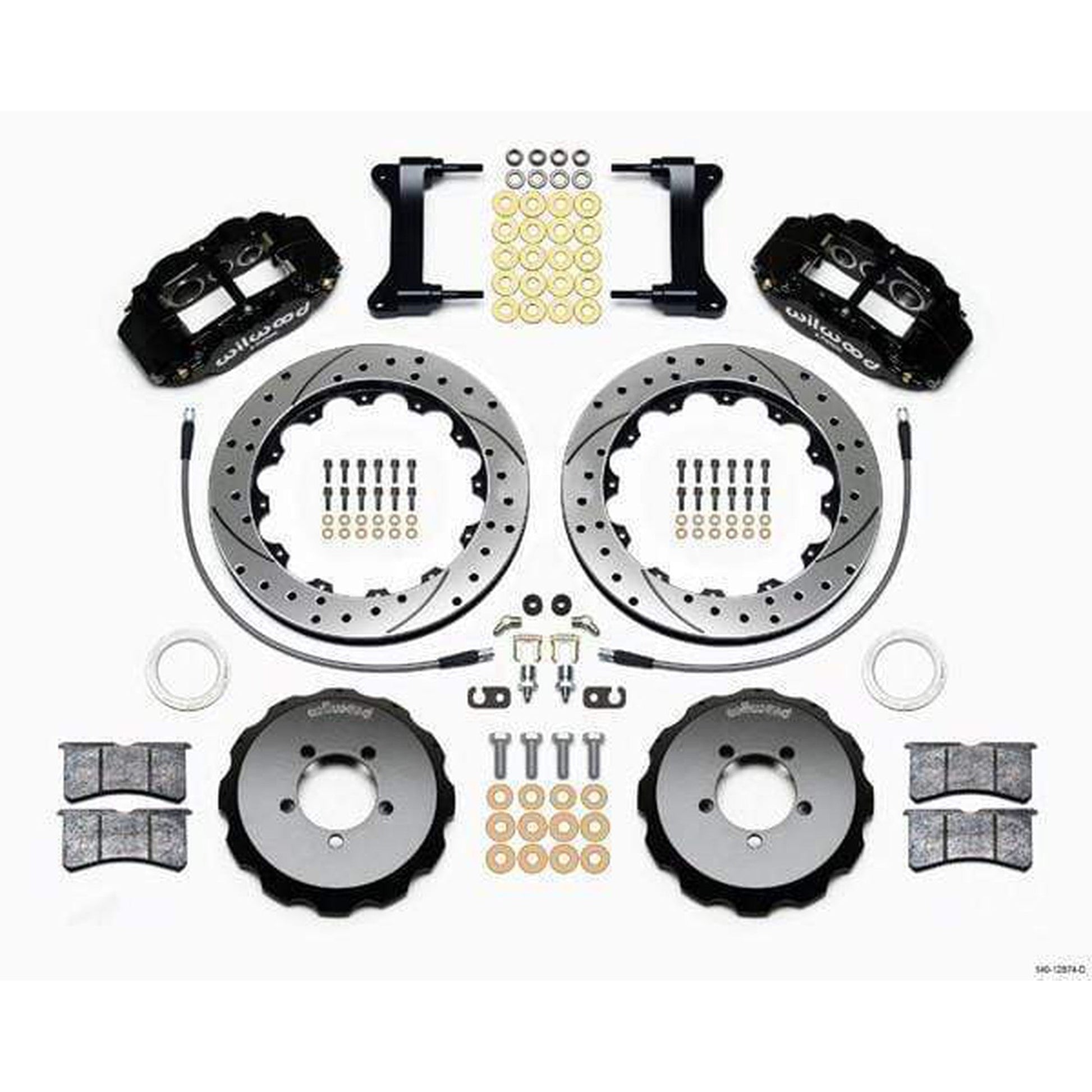 Wilwood FNSL6R Black Front Slotted & Drilled Big Brake Kit Subaru WRX 2002-2014 / STI 2004 w/ 17-in Wheels