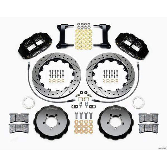 Wilwood FNSL6R Black Front Slotted & Drilled Big Brake Kit Subaru WRX 2002-2014 / STI 2004 w/ 17-in Wheels