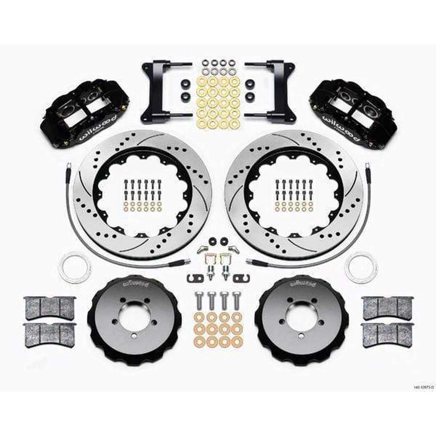 Wilwood FNSL6R Black Front Slotted & Drilled Big Brake Kit Subaru WRX 2002-2014 / STI 2004 w/ 18-in Wheels