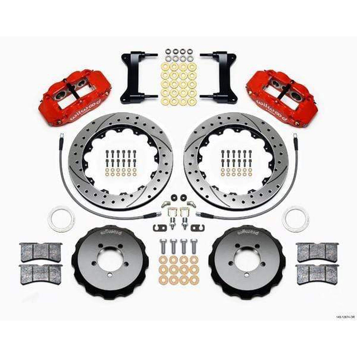 Wilwood FNSL6R Red Front Slotted & Drilled Big Brake Kit Subaru WRX 2002-2014 / STI 2004 w/ 17-in Wheels