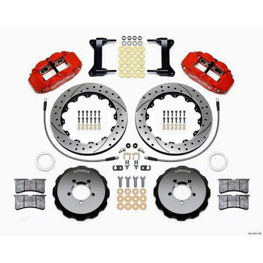 Wilwood FNSL6R Red Front Slotted & Drilled Big Brake Kit Subaru WRX 2002-2014 / STI 2004 w/ 17-in Wheels