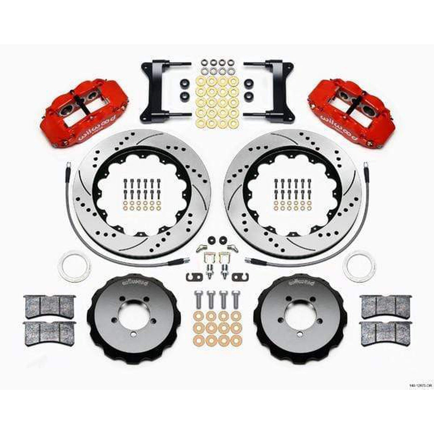 Wilwood FNSL6R Red Front Slotted & Drilled Big Brake Kit Subaru WRX 2002-2014 / STI 2004 w/ 18-in Wheels