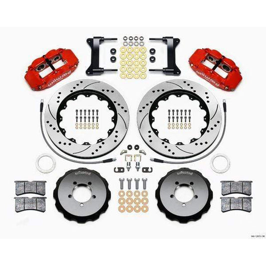 Wilwood FNSL6R Red Front Slotted & Drilled Big Brake Kit Subaru WRX 2002-2014 / STI 2004 w/ 18-in Wheels