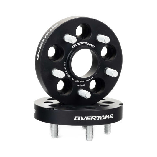 OVERTAKE Wheel Spacers - Pair - 25mm 5x100 - Subaru 2002-2014 WRX, 2004 STI, 2013-2026 BRZ/GR86, and more