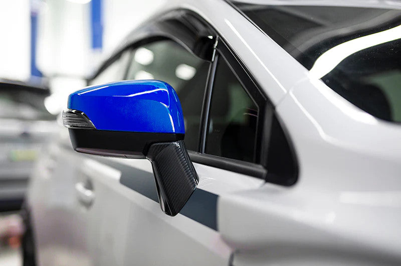 OLM OE Style Mirror Cover with Turn Signal Cutout - World Rally Blue - 2015-2021 Subaru WRX / STI / 2015-2017 Crosstrek