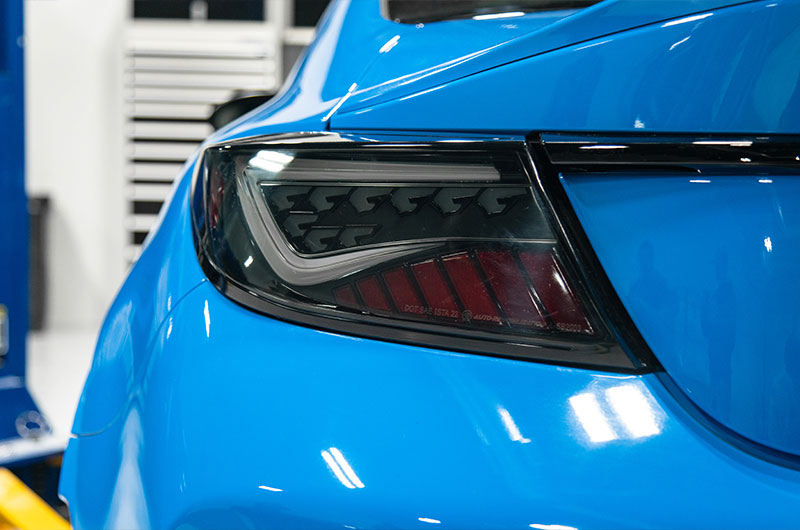OLM "Scythe Style" LED Taillights (Smoke Lens/Black Base/White Bar) - 2022+ BRZ / GR86