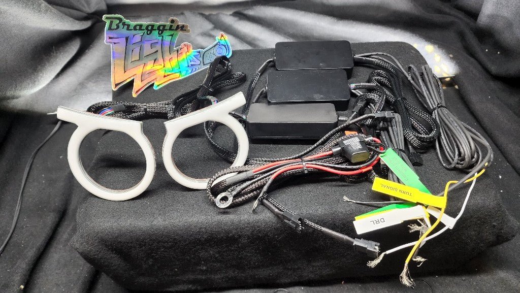 Angry Eye RGB halos - Includes controller with DRL and Turn Signal Inputs