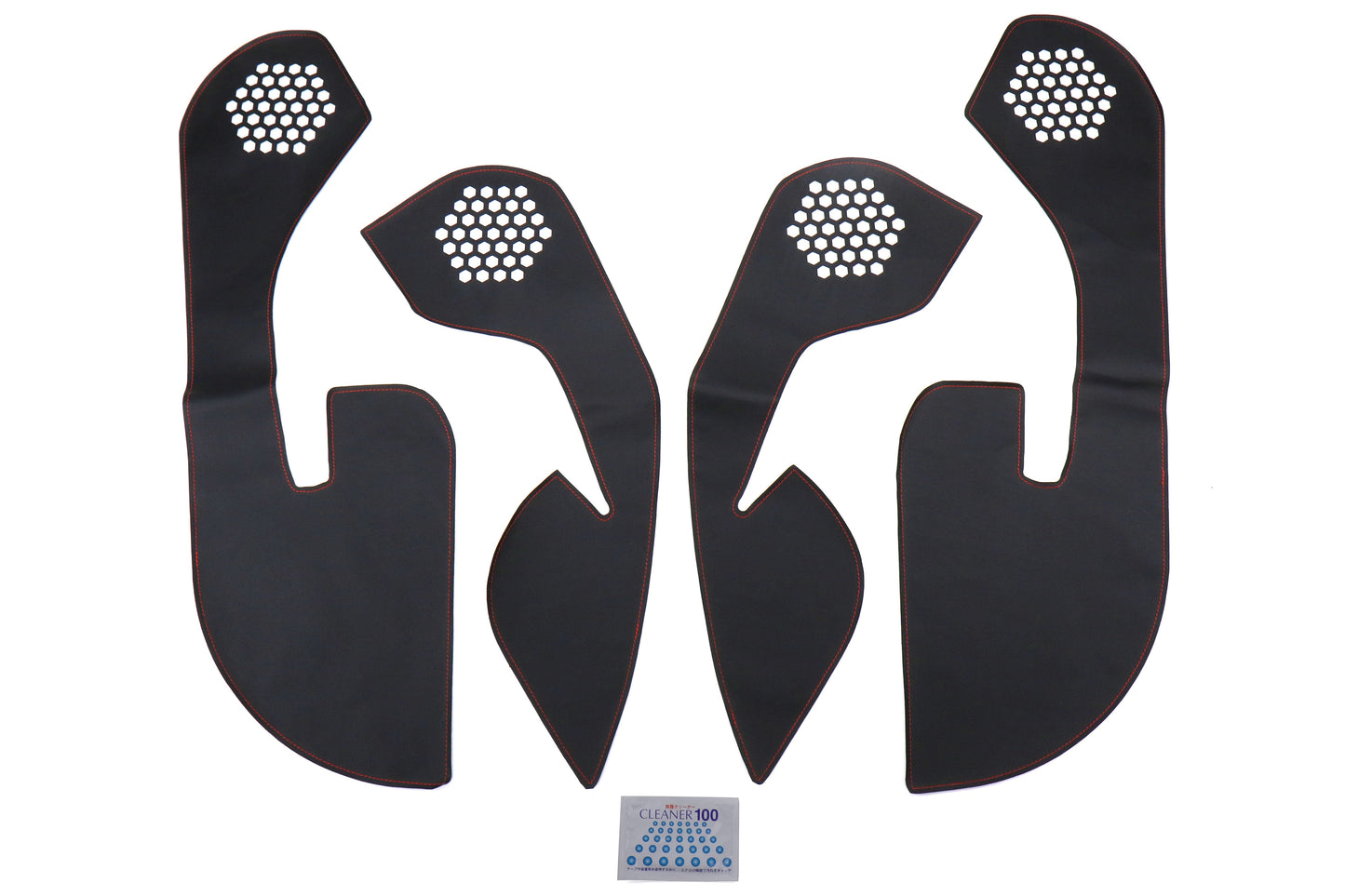 OLM Leather Look Kick Guard Protection Set with Red Stitching (Non HK Equipped) - 2015-2021 Subaru WRX / STI