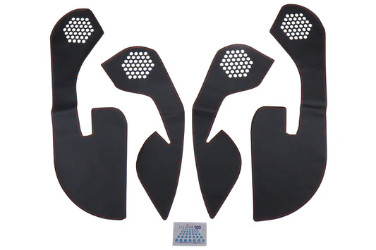 OLM Leather Look Kick Guard Protection Set with Red Stitching (Non HK Equipped) - 2015-2021 Subaru WRX / STI