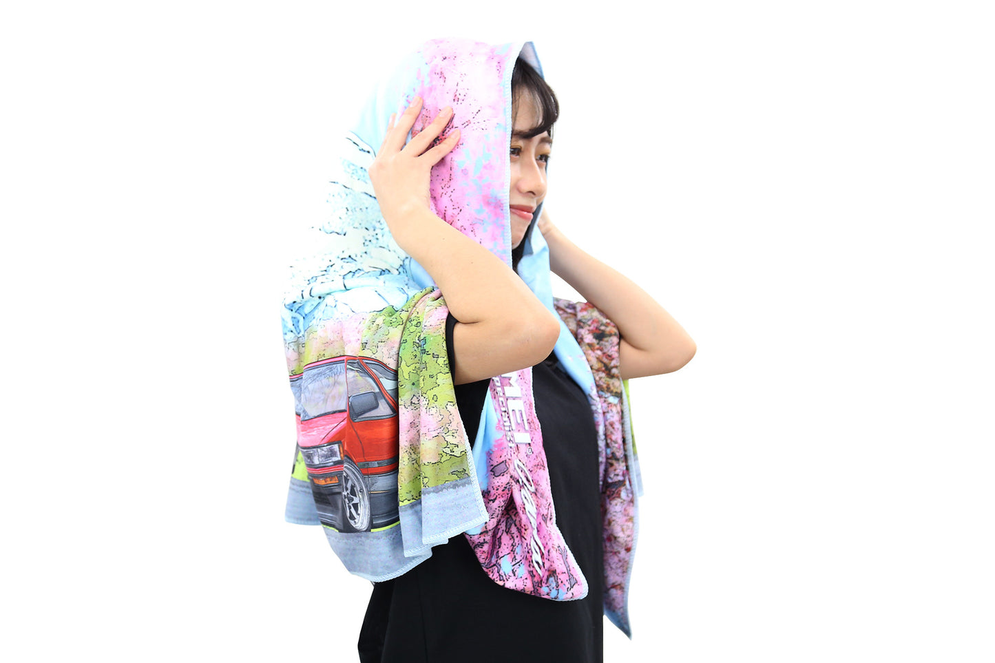 BATH TOWEL GDB/BNR32/AE86 CHERRY BLOSSOM MT.FUJI