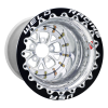 Weld V-Series 15x14 / 5x4.5 / 4 BS / 3.18 HB - Polished Center - Polished Shell - Black DBL Wheel