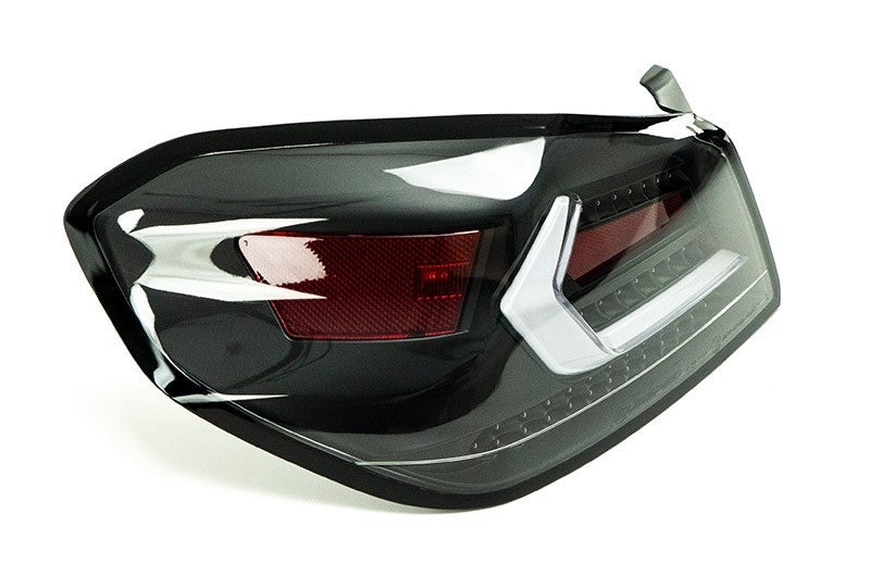 OLM Evolution Tail Lights (Clear Lens, Black Base, White Bar) - 2015-2021 WRX / STI