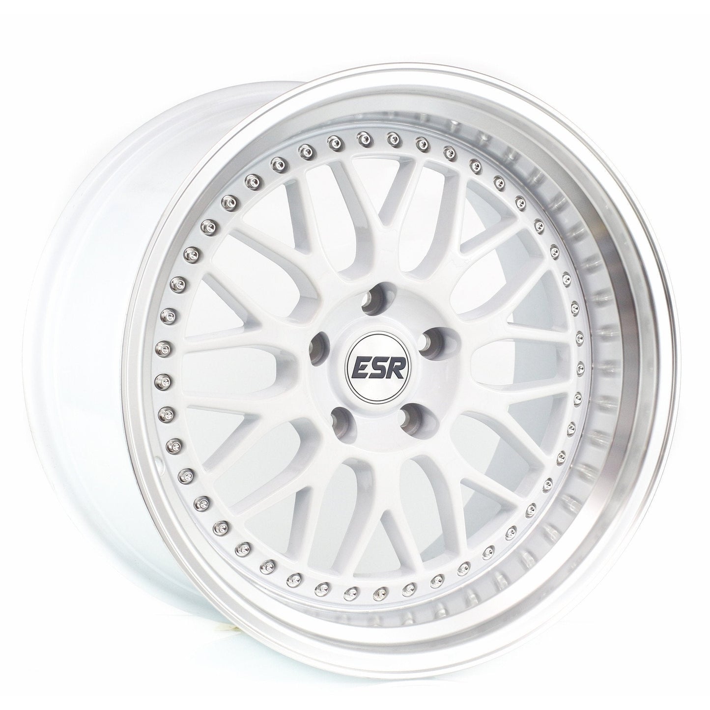 ESR Wheels SR01 White w/ Machined Lip 18x9.5 | 5x114.3 (89551435 SR01WHT-ML)