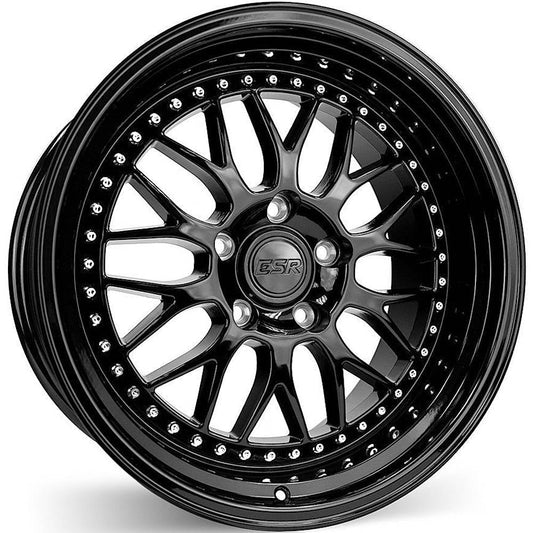 ESR Wheels SR01 Gloss Black w/ Chrome Rivets 18x9.5 | 5x114.3 (89551415 SR01GB)