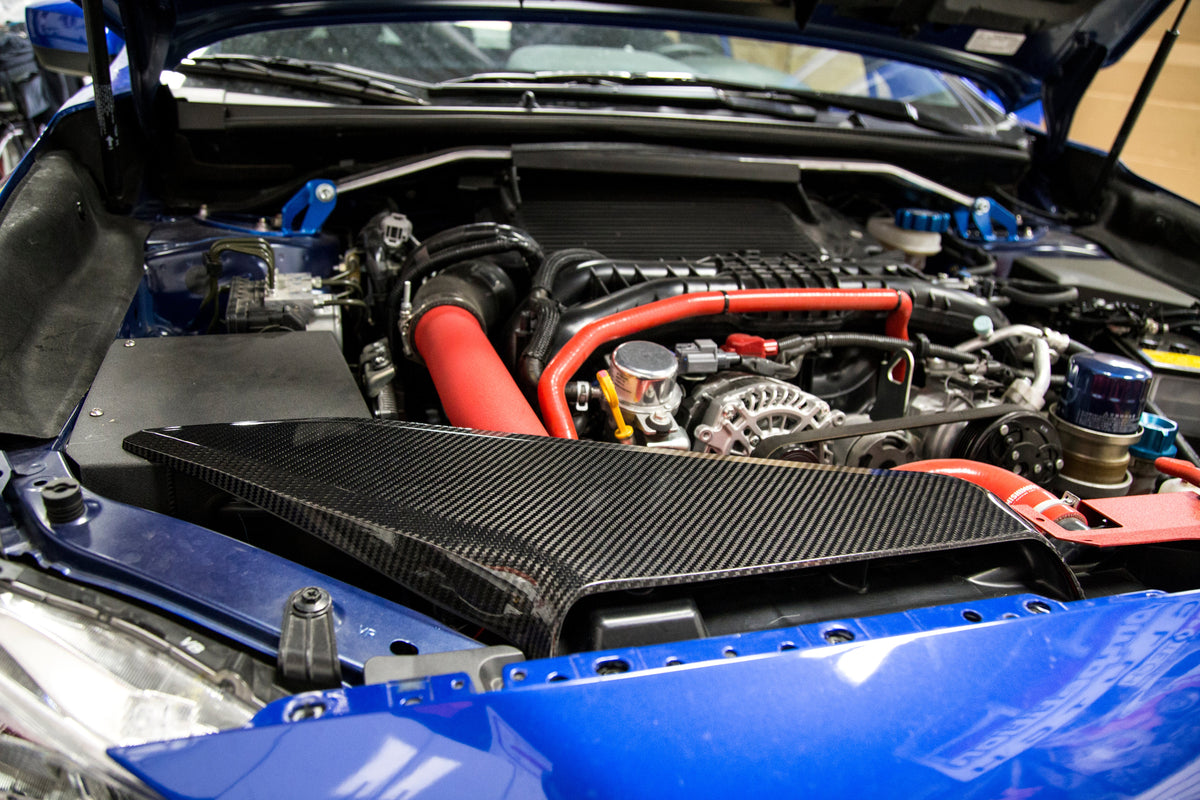 OLM LE Dry Carbon Fiber Intake Duct Cover - 2015-2021 Subaru WRX