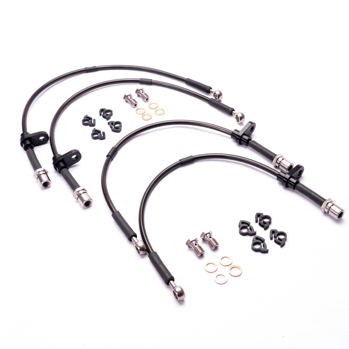 HEL Performance Stainless Steel Brake Line Kit Black Carbon Fiber 2013 - 2021 BRZ w/ Brembo Caliper - HEL - TOY - 4 - 142 - CF - Subimods.com