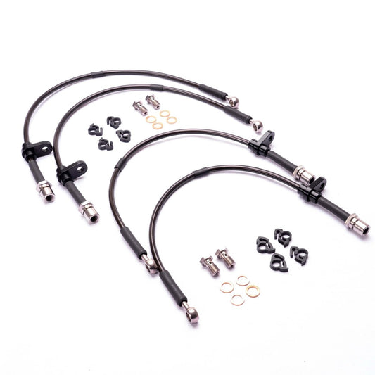 HEL Performance Stainless Steel Brake Line Kit Black Carbon Fiber 2013 - 2021 BRZ w/ Steel Caliper - HEL - TOY - 4 - 116 - CF - Subimods.com