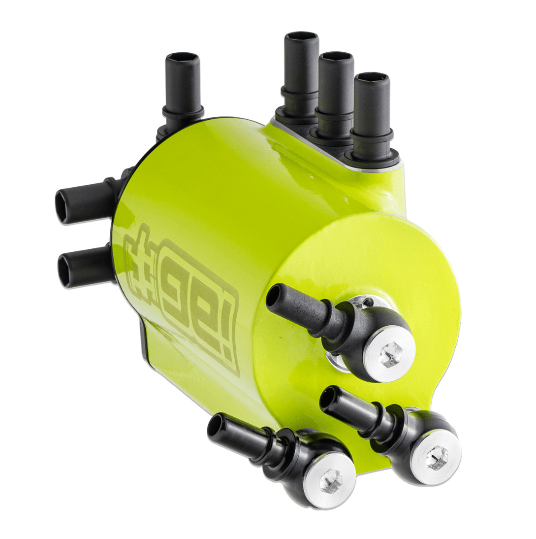 IAG Performance V3 Street Series Air / Oil Separator (AOS) Neon Yellow 2008 - 2014 WRX / 2008 - 2021 STI / 2009 - 2013 Forester XT / 2005 - 2009 Legacy GT / 2005 - 2009 Outback XT - IAG - ENG - 7186NY - Subimods.com